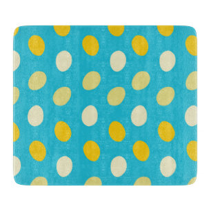 Blaue Weiße Gelbe Farbige Eier Vogelnester Natur Schneidebrett