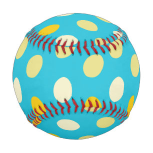 Blaue Weiße Gelbe Farbige Eier Vogelnester Punkte Baseball