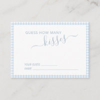 Blaue Weiße Gingham Wie Viele Küsse Baby Shower