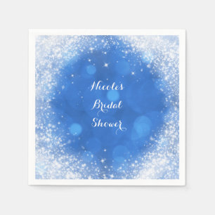 Blaue & Weiße Glitzer Ascheneinlagen für jede Part Serviette