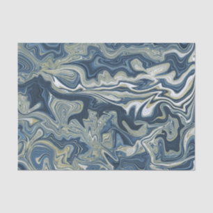 Blaue Weiße Goldene Chic Swirl Moderne Hochzeit Seidenpapier
