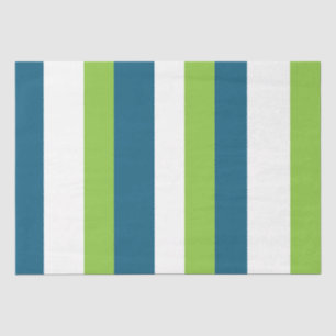 Blaue weiße grüne Streifen Seidenpapier