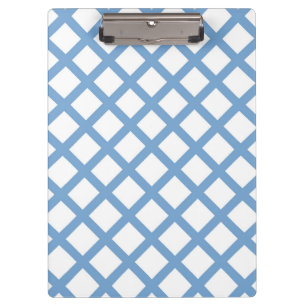 Blaue weiße Harlekin-Diamant-Streifenmuster Klemmbrett