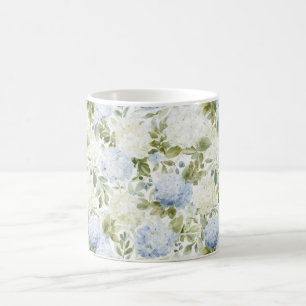 Blaue Weiße Hortensien Romantische Florale Brautpa Kaffeetasse
