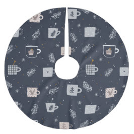 Blaue, weiße Hygee Teebecher Kaffeetassen festlich Polyester Weihnachtsbaumdecke