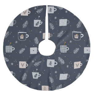 Blaue, weiße Hygee Teebecher Kaffeetassen festlich Polyester Weihnachtsbaumdecke