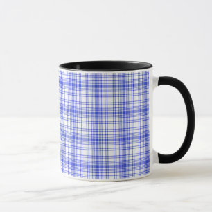 Blaue weiße karierte 2 tasse