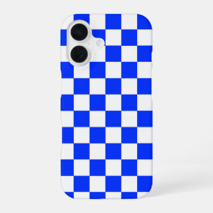 Blaue weiße karierte iPhone-Hülle iPhone 16 Hülle