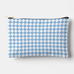 Blaue Weiße Karo-Diamant-Muster Klein Zubehörtasche