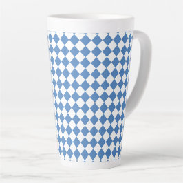 Blaue Weiße Karo-Diamant-Muster Milchtasse