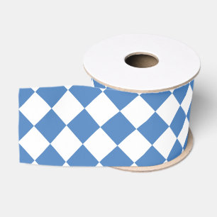 Blaue weiße Karo-Diamant-Muster Ripsband