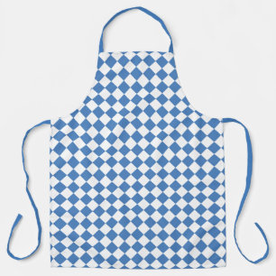 Blaue weiße Karo-Diamant-Muster Schürze