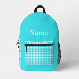 Blaue weiße Karo-Individualisierungsmuster Bedruckter Rucksack