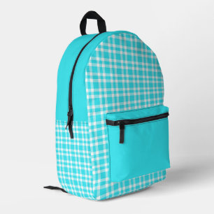 Blaue weiße Karo-Muster Bedruckter Rucksack