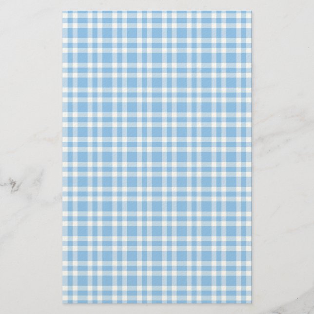 Blaue weiße Karo-Muster Briefpapier (Vorderseite)