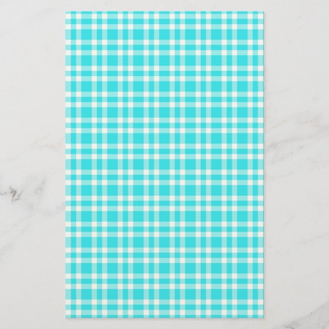 Blaue weiße Karo-Muster Briefpapier (Vorderseite)