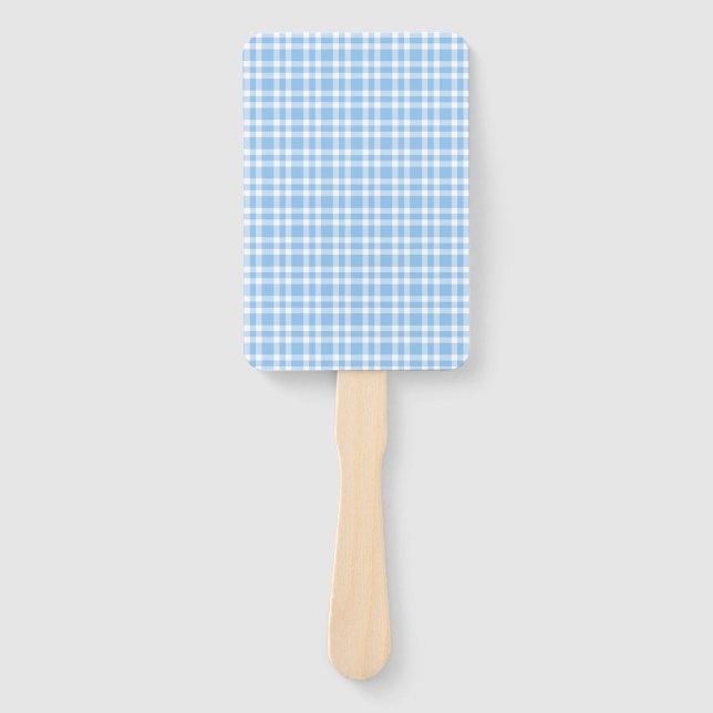 Blaue weiße Karo-Muster Fächer (Vorderseite)