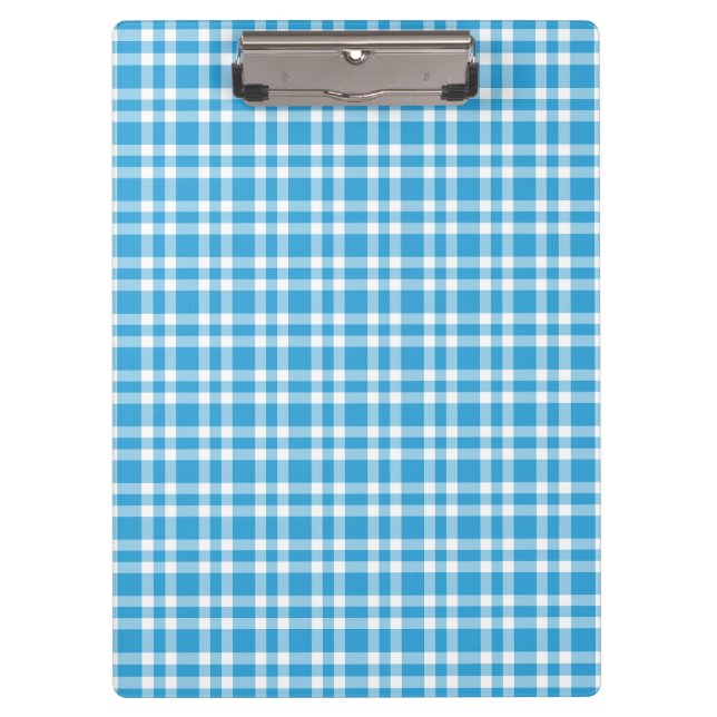 Blaue-Weiße-Karo-Muster Klemmbrett (Vorderseite)