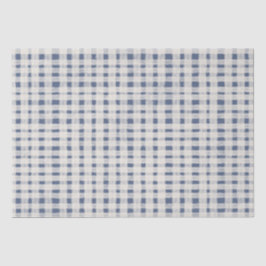 Blaue weiße Karo-Streifen Weihnachten Seidenpapier