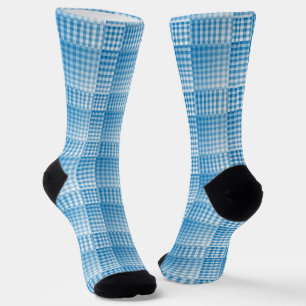 Blaue Weiße Kontrollkästchen Abstract Muster Socken