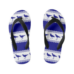 Blaue weiße Küste Sandpiper Bird Strips Kinderbadesandalen