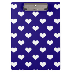 Blaue weiße Liebe Herzdesign Klemmbrett