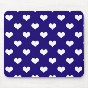Blaue weiße Liebe Herzdesign Mousepad
