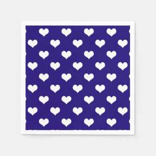 Blaue weiße Liebe Herzdesign Serviette