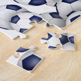Blaue weiße Mannschaft färbt Jungs Fußball Puzzle