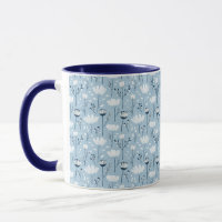 Blaue weiße Marine Launische Wasserfarben Floralie