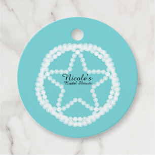 Blaue Weiße Perlen-Star-Hochzeit Brautparty Geschenkanhänger