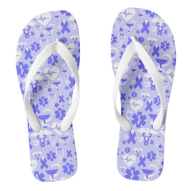 Blaue weiße Pharmakostruktur Flip Flops (Fußbett)