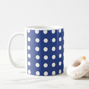 Blaue weiße Polka-Punkte Kaffeetasse
