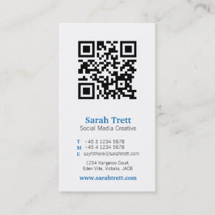 Blaue weiße qr Codebild-Medium-Visitenkarte Visitenkarte