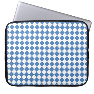 Blaue weiße Rauten-Karuomuster Laptopschutzhülle