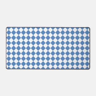 Blaue weiße Rauten-Karuomuster Schreibtischunterlage