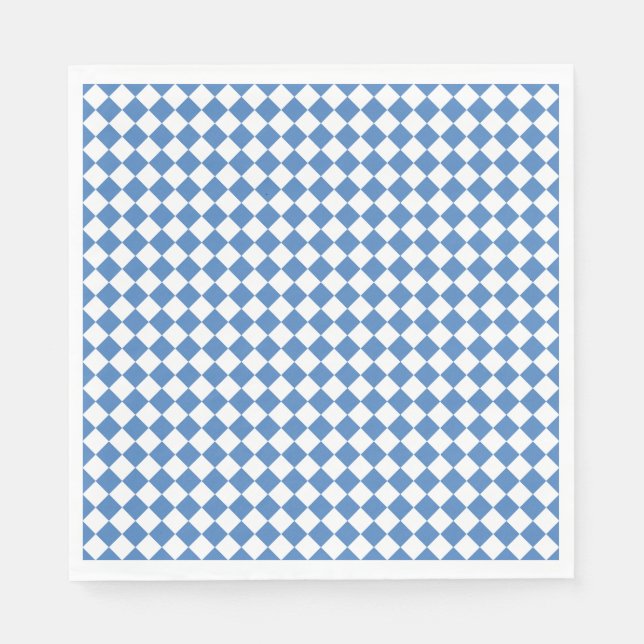Blaue weiße Rauten-Karuomuster Serviette (Vorderseite)