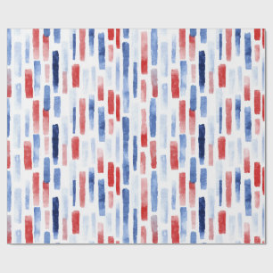 Blaue, weiße rote Küstenstreifen Geschenkpapier