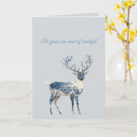 Blaue Weiße Schicke Hirsch Geburtstag