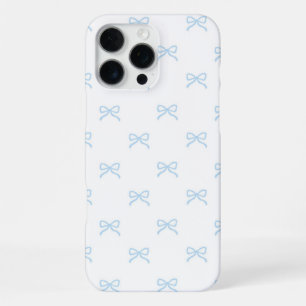 Blaue weiße Schleifenmuster Coquette Girly Frühlin iPhone 16 Pro Max Hülle