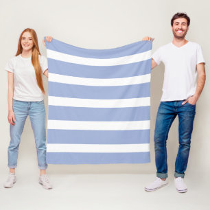 Blaue weiße Sommer-Küstenstreifen Fleecedecke