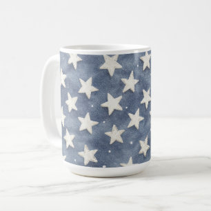 Blaue Weiße Sterne Kaffeetasse