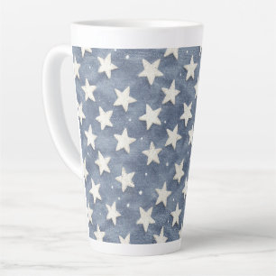 Blaue Weiße Sterne Milchtasse