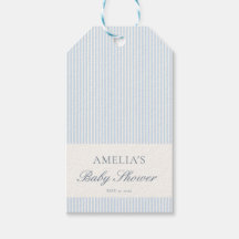 Blaue weiße Streifen Custom Classic Baby Shower