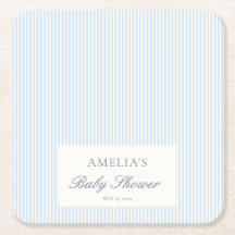 Blaue weiße Streifen Custom Classic Baby Shower
