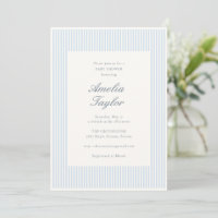 Blaue weiße Streifen-Klassiker-Elegante Babyparty