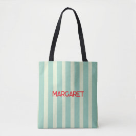 Blaue weiße Streifen Monogramm Name