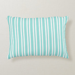 Blaue weiße Streifen nahtloses Muster Dekokissen