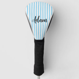 Blaue weiße Streifen-Schriftzug Personalisiert Golf Headcover