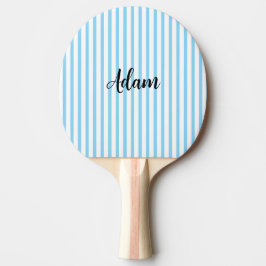 Blaue weiße Streifen-Schriftzug Personalisiert Tischtennis Schläger